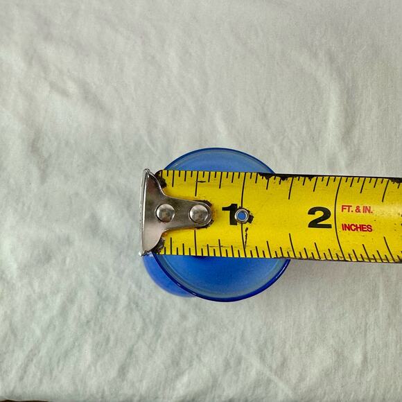 VTG Cobalt Blue Blown Glass 6" Tall Bud Vase With Clear Handles Decor Modern - Picture 7 of 7